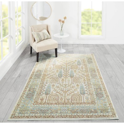 Isabella Ivory and Pastel Synthetic Runner Rug