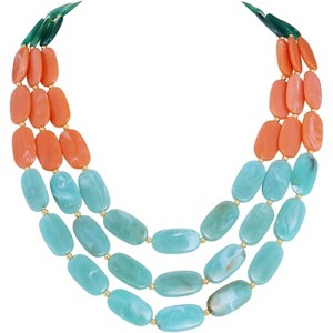 Acrylic Beaded Statement Necklace – Layered Choker for Women - 1 of 4