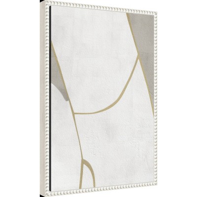 16" x 23" White and Gray Abstract Canvas Wall Art