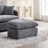 ModernLuxe Oversized Swivel Accent Chair with Ottoman, 360° Rotation Wide Seat Chenille Chair with 3 Pillows for Living Room - 3 of 4