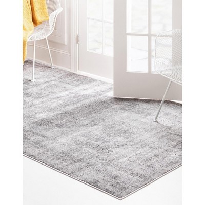 Portland Collection 4'x6' Geometric Gray Synthetic Area Rug