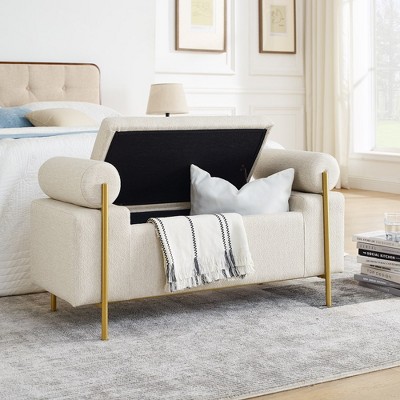 Elegant Upholstered Velvet Storage Bench