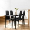 5-Piece Modern Glass Dining Table Set with 4 PU Leather Chairs, Metal Frame Kitchen Table Set for Small Spaces and Dining Room - 2 of 4