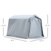 6' x 8' Carport Portable Garage, Heavy Duty Storage Tent, Patio Storage Shelter w/ Anti-UV PE Cover and Double Zipper Doors, for Motorcycle Bike - 3 of 4