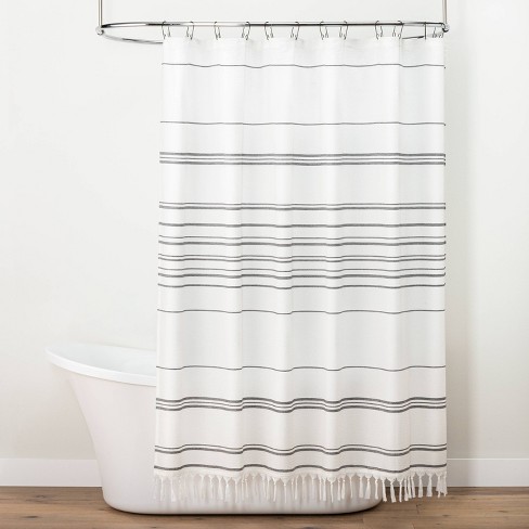 Stitch Stripe Shower Curtain Sour Cream, Plaid Shower Curtain Target