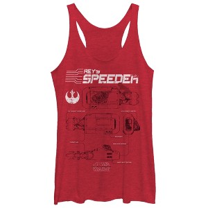 Women's Star Wars The Force Awakens Rey's Speeder Schematics Racerback Tank Top - 1 of 3