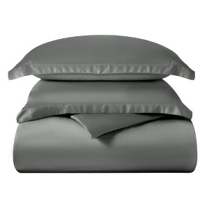 300 Thread Count Rayon From Bamboo Solid 3 Piece Duvet Cover Set by Blue Nile Mills - 1 of 4