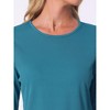 cheibear Women's Long Sleeve Crewneck Drawstring Elastic Waistband Lounge Sets with Pockets - 4 of 4