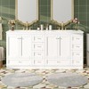 GDFStudio Baynes 72" Double Ceramic Sink Bathroom Vanity with Ample Storage - 2 of 4