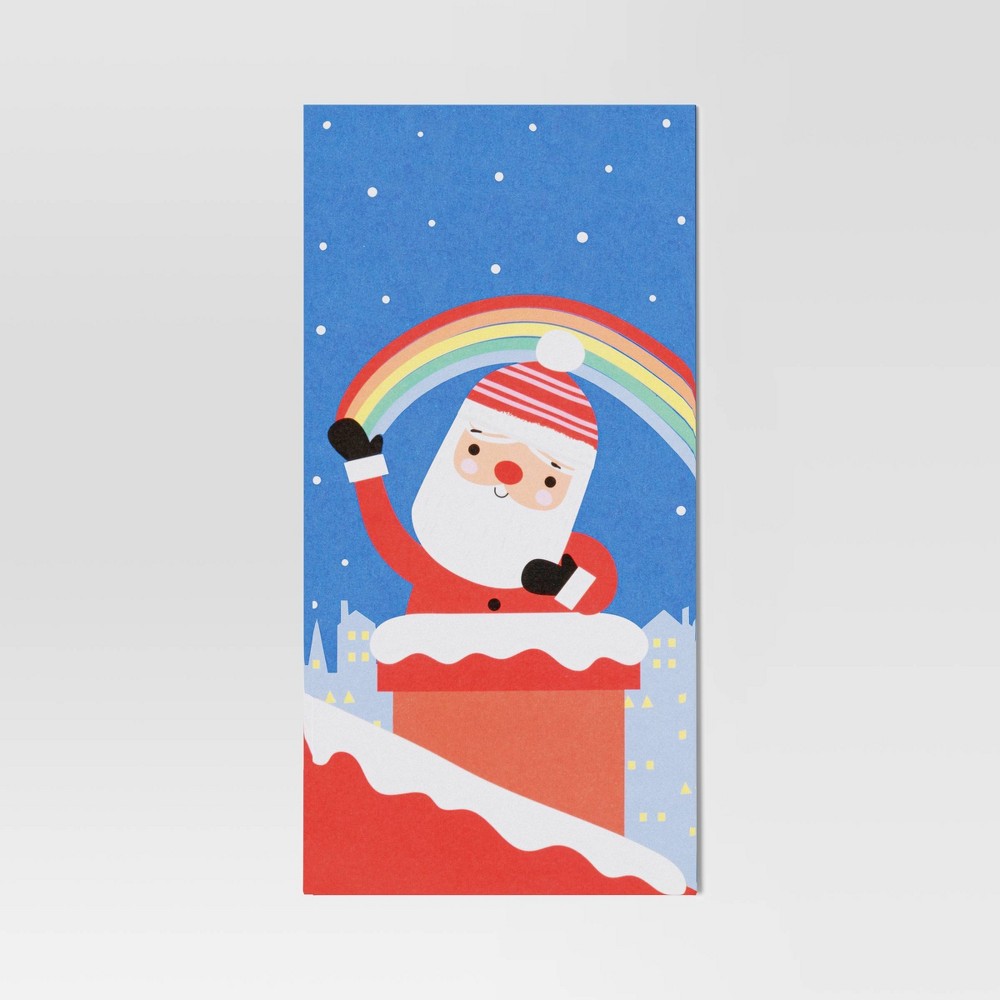 Santa Rainbow Christmas Treat Gift Bag Blue - Wondershop