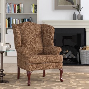 Comfort Pointe Paisley Traditional Wingback Accent Chair - 1 of 4