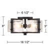 Possini Euro Design Adri Modern Ceiling Light Flush Mount Fixture Black 16 1/2" Wide Black 4-Light Textured Glass for Bedroom Kitchen Living Room Home - 4 of 4