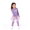 Deux par Deux Girl Leggings with Tulle Skirt Purple Gray - 2 of 4