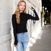 Anna-Kaci Women's Long Sleeve Fitted Mock Neck Top with Stretch Fabric - 4 of 4