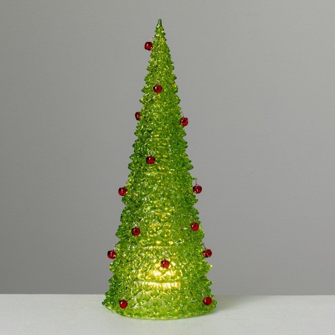 Northlight 5 Green Battery-operated Led Retro Ceramic Christmas Tree  Ornament : Target