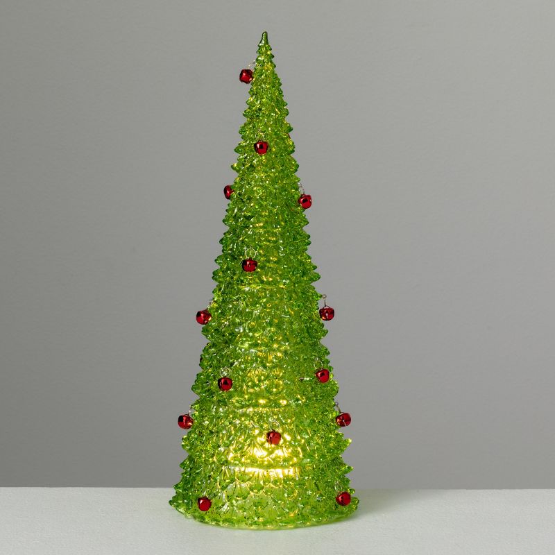 17"H Sullivans LED Christmas Tree Figurine, Green, 1 of 4