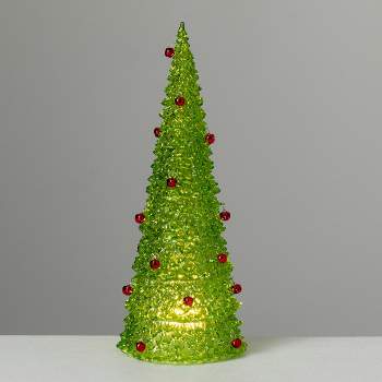 17"H Sullivans LED Christmas Tree Figurine, Green