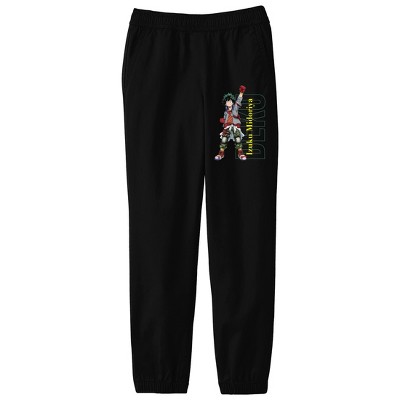 My Hero Academia Anime Deku and Plus Ultra Men's Black Sweatpants - S 