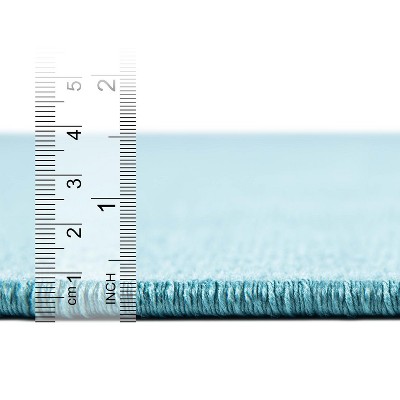 Teal Round Easy Care Synthetic Indoor Rug