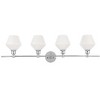 Elegant Lighting Gene 4 light Chrome and Frosted white glass Wall sconce - 3 of 4