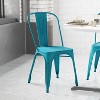 Flash Furniture Commercial Grade 4 Pack Distressed Metal Indoor-Outdoor Stackable Chair - 4 of 4