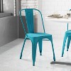 Flash Furniture Commercial Grade 4 Pack Distressed Metal Indoor-Outdoor Stackable Chair - image 4 of 4