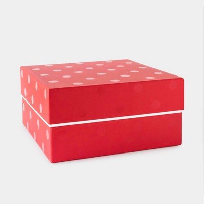 Red and Gloss Dot Large Square Box - Sugar Paper™