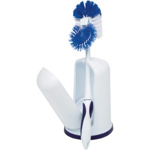 Achieve a Tidy Bathroom: Toilet Brush Set with Caddy - All-in-One Organization in a Modern Cobalt Blue Design - 1 of 4