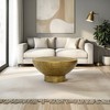 Royal Hampton Coffee Table | 32 Inch Round Martini Glass Shape | Hammered Finish - 2 of 4