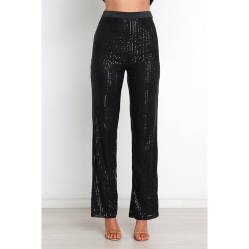 The Cece Sequin Pants- Black