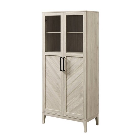 68 Boho Modern Tall Storage Wood Cabinet Birch - Saracina Home
