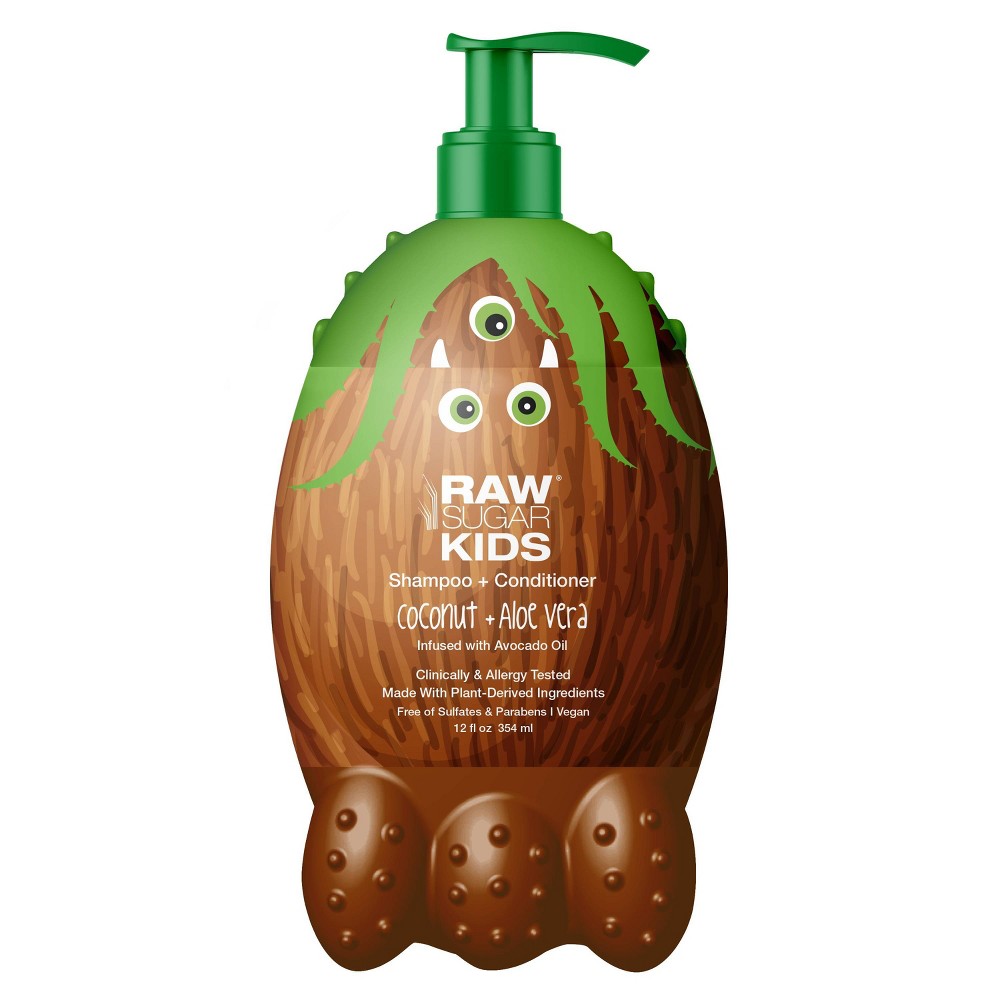 Photos - Hair Product Raw Sugar Kids' 2-in-1 Coconut + Aloe Vera Shampoo & Conditioner - 12 fl o