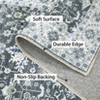 Wasshable Vintage Distressed Floral Print Living Room Bedroom Area Rug, Chenille Non Slip Floor Carpet for Dining Room Home Office - 4 of 4