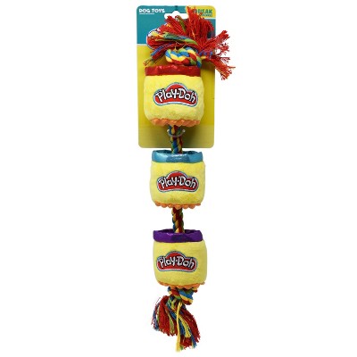 Hasbro Plush Rope Playdoh Cans Dog Toy Yellow 18