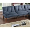Navy Polyfiber 1pc Adjustable Sofa Living Room Furniture Solid wood Legs Plush Couch - 4 of 4