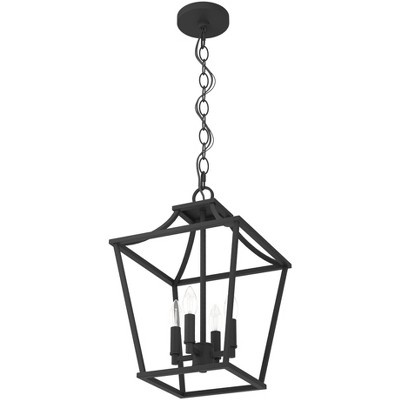 Laurel Ridge 12" Black Iron 4-Light Lantern Pendant