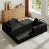 Zeus & Ruta Corduroy Foldable Sofa Bed with Cylindrical Pillow and Fixed-Shape Frame for Living Room, Bedroom, Lounge, Studio - 4 of 4