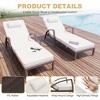 2-Piece Outdoor Chaise Lounge Set – Adjustable Wicker Pool Lounge Chair with 5-Position Backrest & Thick Cushions (White) - 4 of 4
