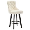 CAVINAS Velvet Swivel Bar Stools with Nailhead Design and Solid Wood Legs, 360-Degree Rotation, for Home Bar, Kitchen Island, Set of 2 - 4 of 4