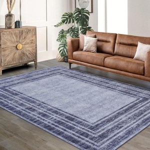 Acekool Modern Area Rug 2x6 Washable Low Pile Non-Slip Stain Resistant Accent Carpet for Living Room, Bedroom, Home Decor Gray - 1 of 4