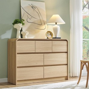 Mastgoal Modern 6 Drawer Vertical Dresser - 47'' Wood Storage Cabinet with Assembly, Chest of Drawers for Bedroom & Living Room - 1 of 4