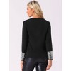 Allegra K Women's Sequin V Neck Long Sleeve Casual Lightweight Blouse - 3 of 4