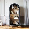 66.7"Tall Arched Bookshelf,Modern Bookcase with 3-Tier Storage Shelf & Cabinet,Corner Book Shelf for Space-Saving Living Room - 2 of 4