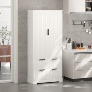 72" Modern Kitchen Pantry Cabinet with 2 Large Drawers & 8-Door Spice Rack, Storage Cabinet for Dining room or living room-Maison Boucle - 1 of 4