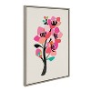 Kate and Laurel Sylvie Mid Century Modern Cherry Blossoms Framed Canvas by Rachel Lee of My Dream Wall, 23x33, Gray - 2 of 4