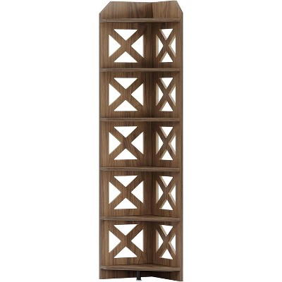 Tribesigns 70.8" Corner Shelf, 6-Tier Wall Corner Bookshelf, Farmhouse Corner Bookcase Display Storage Shelves Plant Stand for Home Office