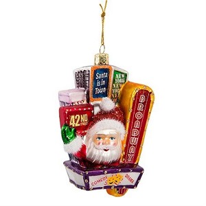 Kurt Adler Glass Ornament for Christmas Tree, Santa on Broadway - 1 of 4