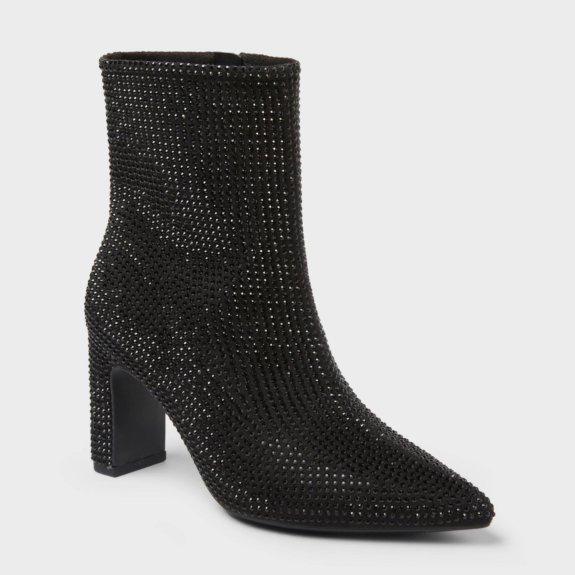 Women’s Gloria Low Shaft Heeled Rhinestones Boots with Memory Foam Insole – A New Day™