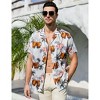 Halloween Men's Floral Print Button-Down Shirt Men's Hawaiian Floral Shirts Tropical Holiday Beach Shirt - 4 of 4