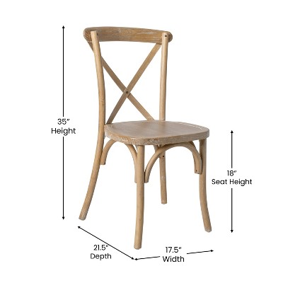 Natural White Grain Wood Cross Back Dining Chair